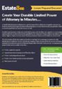 Durable Limited Power of Attorney Kit Back Cover