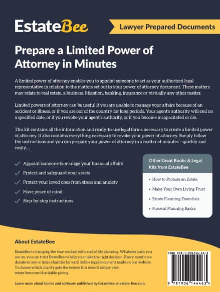 Limited Power of Attorney Back Cover