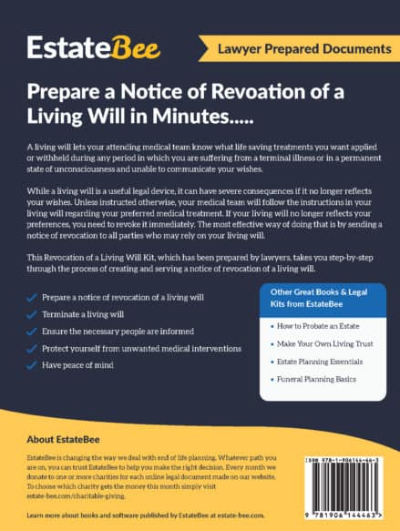 Revocation of Living Will Kit Back Cover