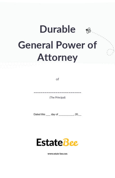 Durable General Power of Attorney Form Finance, Property and Real Estate